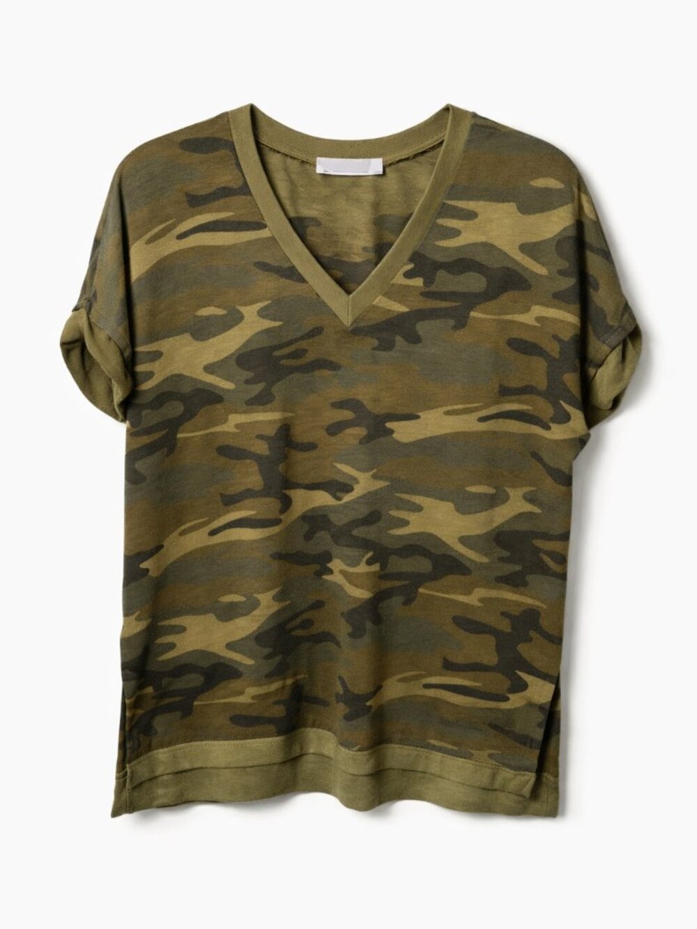 Alternative Apparel Camo V‑Neck Tee | Women’s L